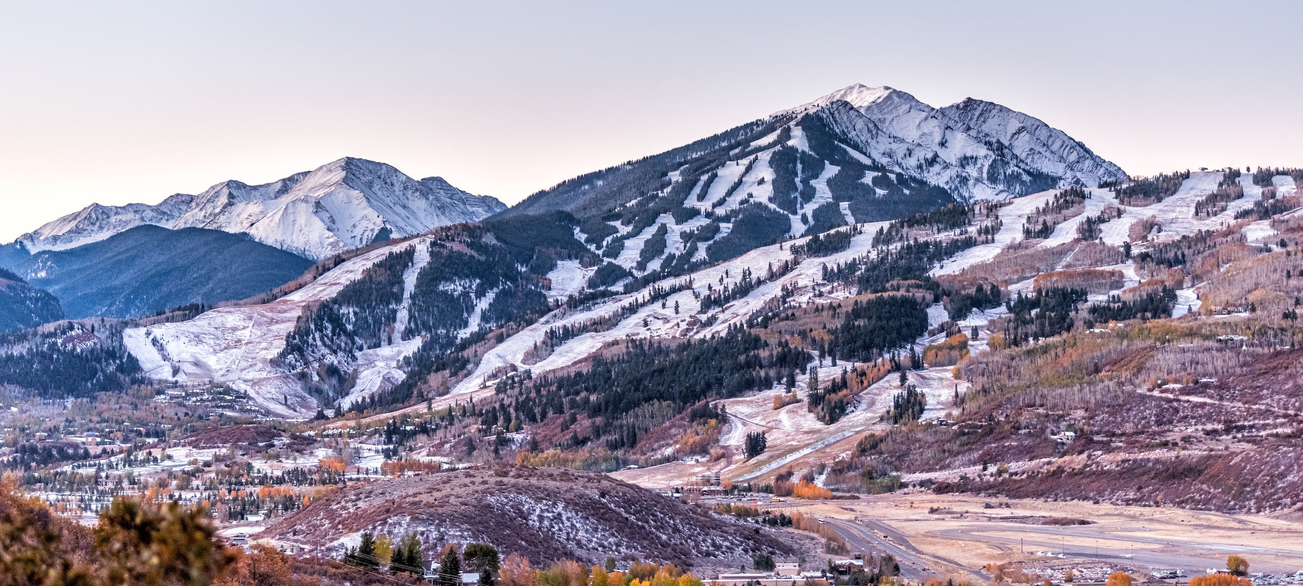 Mountains around Aspen, Colorado, aerial view