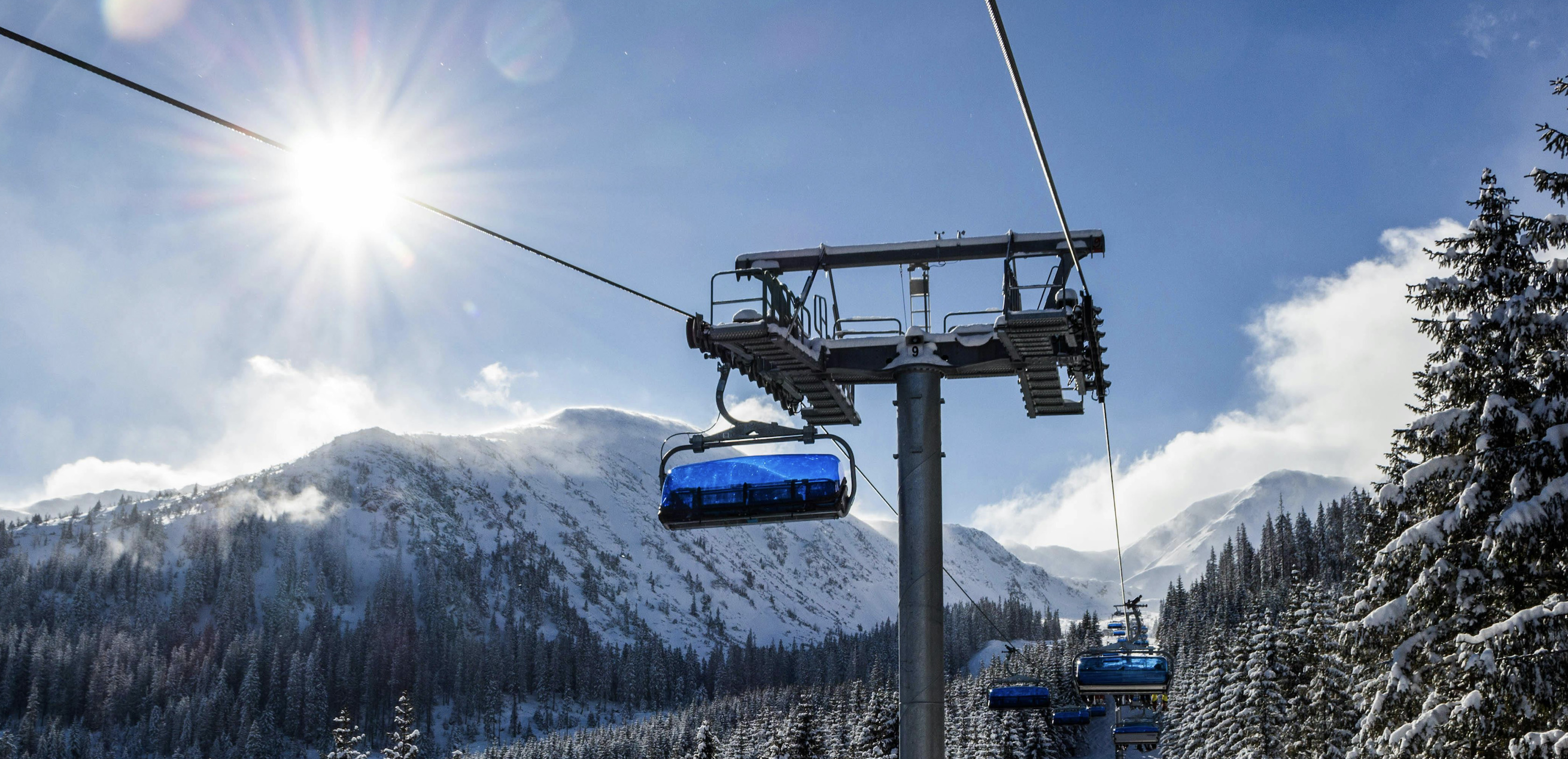 Ski lift at Aspen Mountain in Aspen, CO