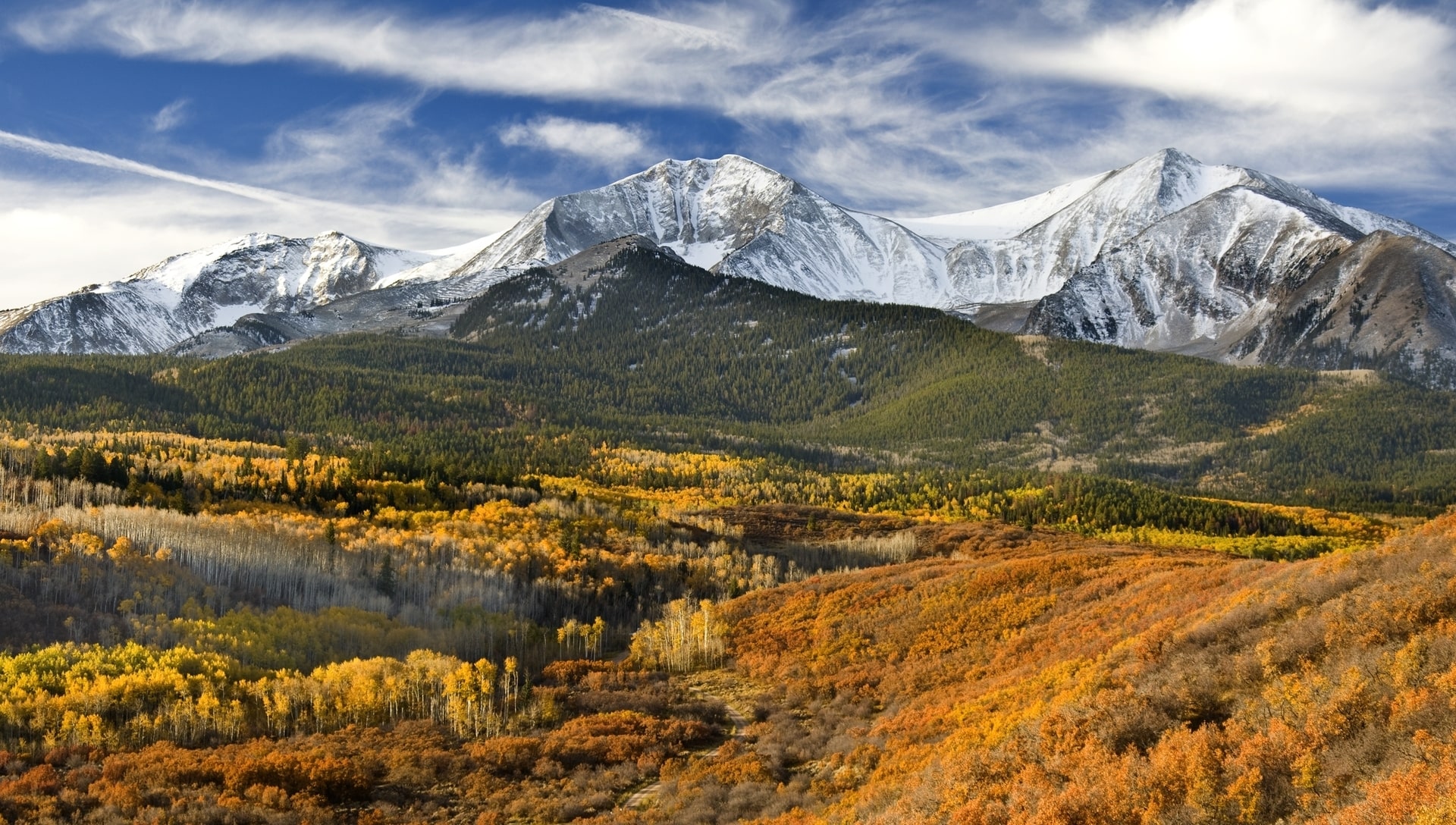 Mount Sopris during autumn, outside of Basalt