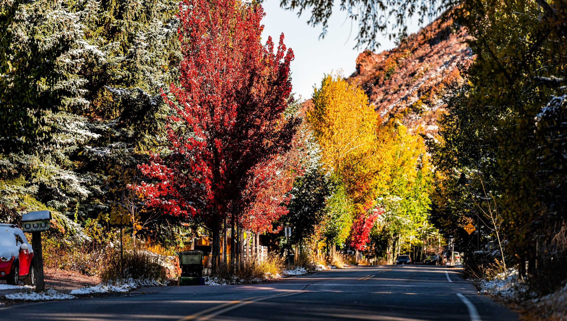 Street view, east Aspen neighborhood