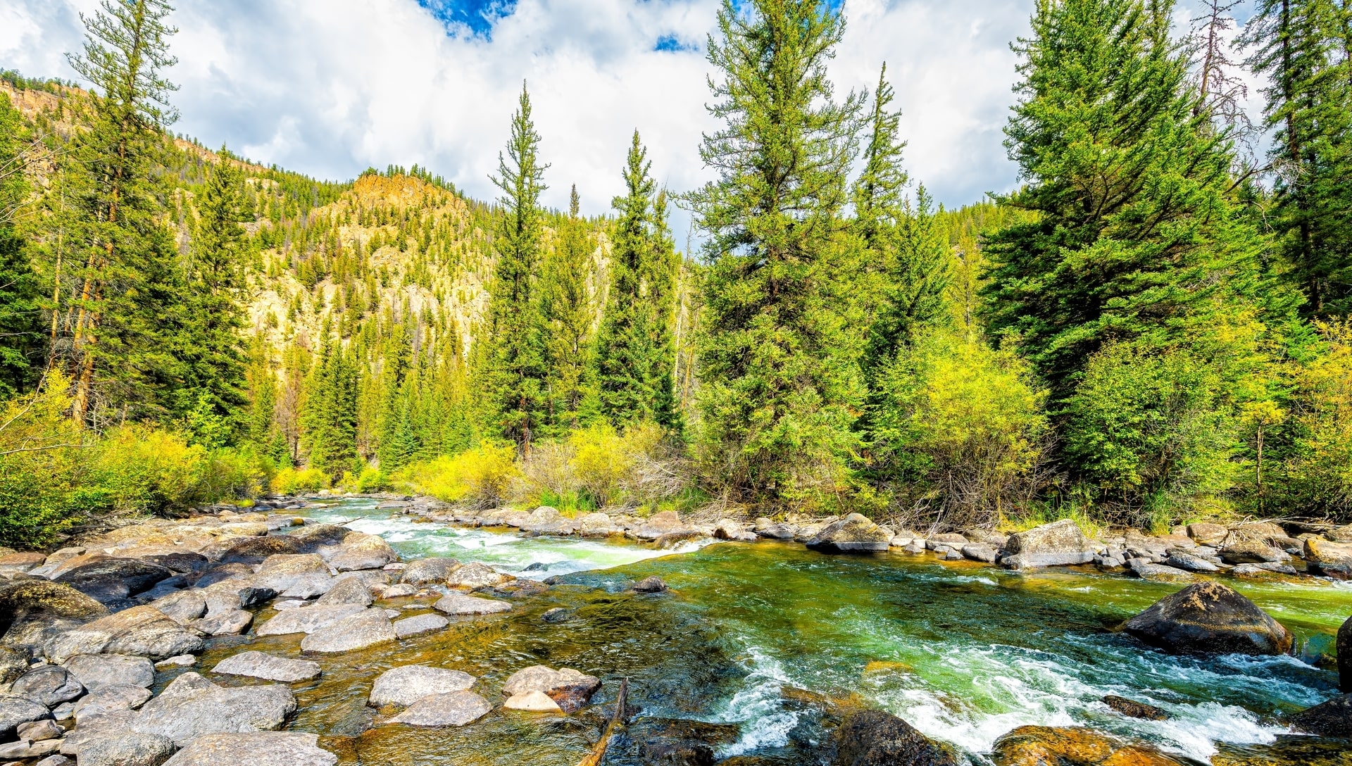 Maroon Bells river during summertime